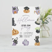 Waterverf Spooky & Sweet Halloween Party Kaart (Staand voorkant)