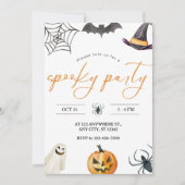 Waterverf Spooky & Sweet Halloween Party Kaart (Voorkant)
