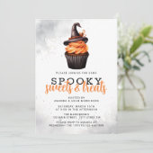 Waterverf Spooky Sweets & Treats Halloween Party Kaart (Staand voorkant)