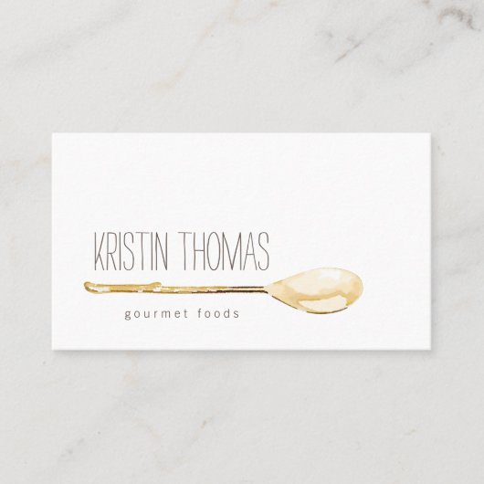 Waterverf Spoon Catering, Chef Visitekaartje (Voorkant)
