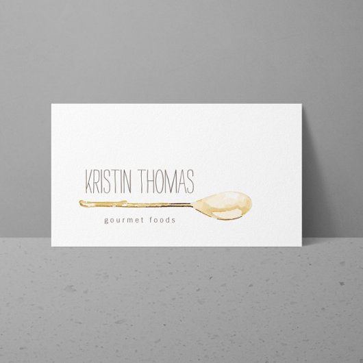 Waterverf Spoon Catering, Chef Visitekaartje