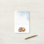 Waterverf Sport Balls Lined Post-it Notes (Op bureau)