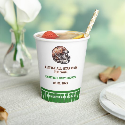 Waterverf Sport Football Baby shower Papieren Bekers (Insitu)