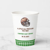 Waterverf Sport Football Baby shower Papieren Bekers (Achterkant)