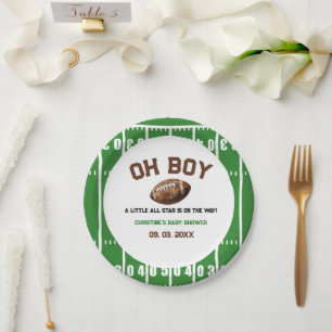 Waterverf Sport Football Baby shower Papieren Bordje