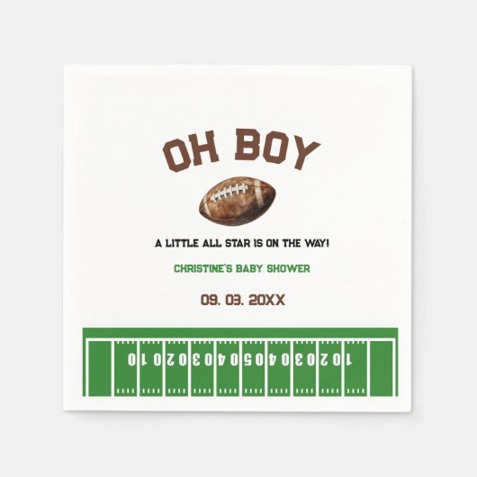 Waterverf Sport Football Baby shower Servet (Voorkant)