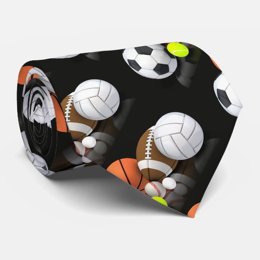 Waterverf Sportbal Spel Coach Fun Stropdas (Opgerold)