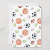 Waterverf sporten "Born to Ball" 1e verjaardag Kaart (Achterkant)