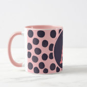 Waterverf Spots roze op roze met monogram Mok (Links)