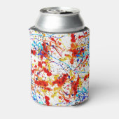 Waterverf spots wit achtergrondpatroon blikjeskoeler (Blikje Achterkant)