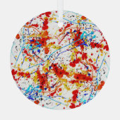 Waterverf spots wit achtergrondpatroon glas ornament (Achterkant)