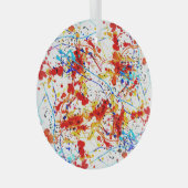 Waterverf spots wit achtergrondpatroon glas ornament (Voorkant Rechts)
