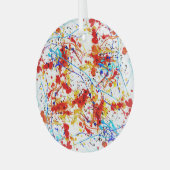 Waterverf spots wit achtergrondpatroon glas ornament (Voorkant links)