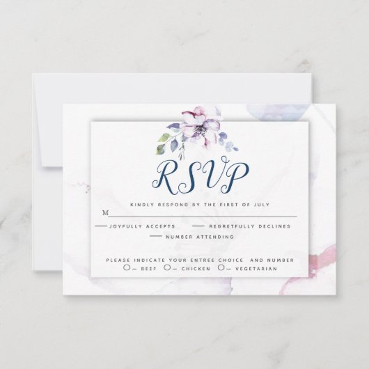 Waterverf Spring Apple Blossom RSVP Kaartje (Voorkant)