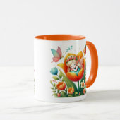 Waterverf Spring Baby Fairy Mok (Voorkant rechts)