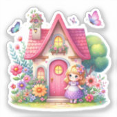 Waterverf Spring Baby Fairy Sticker (Voorkant)