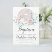 Waterverf Spring Baptism Floral Baby Dedication Kaart (Staand voorkant)