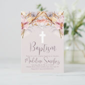 Waterverf Spring Baptism Floral Dedication Muave Kaart (Staand voorkant)