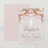 Waterverf Spring Baptism Floral Dedication Muave Kaart (Voorkant / Achterkant)