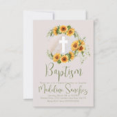 Waterverf Spring Baptism Sunflower Dediction Kaart (Voorkant)