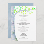 Waterverf Spring Birch Tree Wedding Menu (Voorkant / Achterkant)