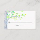 Waterverf Spring Birch Tree Wedding Plaatskaartje (Voorkant)