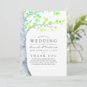 Waterverf Spring Birch Tree Wedding Programmakaart (Staand voorkant)