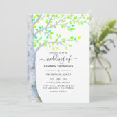Waterverf Spring Birch Tree Wedding-uitnodiging Kaart (Staand voorkant)