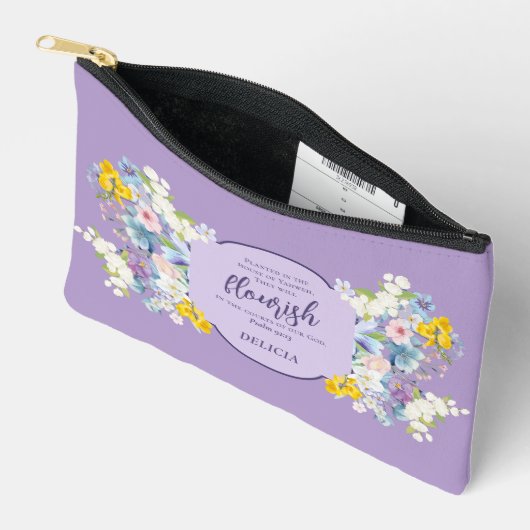 Waterverf Spring Bloemen Bijbelvers Gepersonalisee Etui (Open)