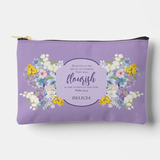 Waterverf Spring Bloemen Bijbelvers Gepersonalisee Etui (Voorkant)