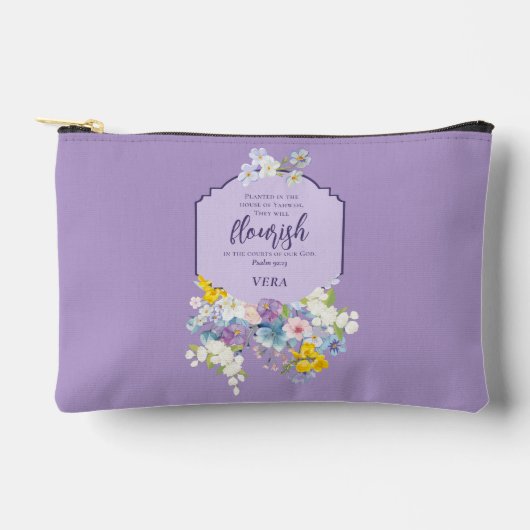 Waterverf Spring Bloemen Bijbelvers Gepersonalisee Etui (Voorkant)