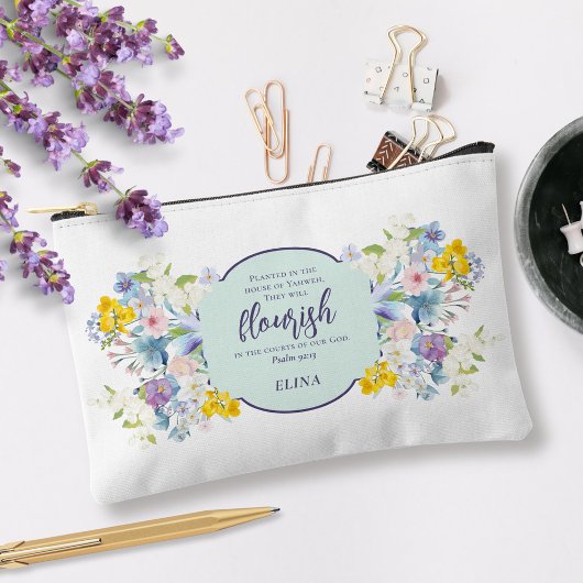 Waterverf Spring Bloemen Bijbelvers Gepersonalisee Etui