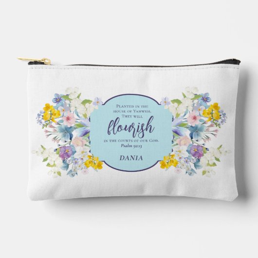 Waterverf Spring Bloemen Bijbelvers Gepersonalisee Etui (Voorkant)