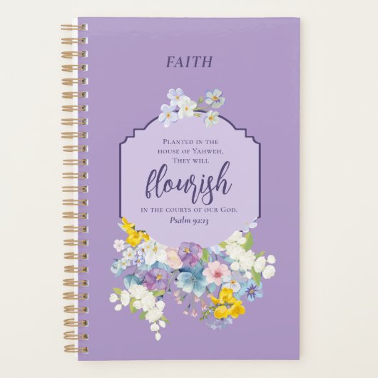 Waterverf Spring Bloemen Bijbelvers Gepersonalisee Planner (Voorkant)