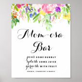 Waterverf Spring Blooms Baby shower Mam-osa Bar Poster (Voorkant)
