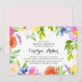 Waterverf Spring Blooms Bridal Shower Uitnodiging (Voorkant / Achterkant)