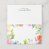 Waterverf Spring Blooms Custom Florence Place Card Plaatskaartje (Buitenkant ongevouwen)