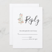 Waterverf Spring Botanische RSVP bruiloft Informatiekaartje (Voorkant / Achterkant)