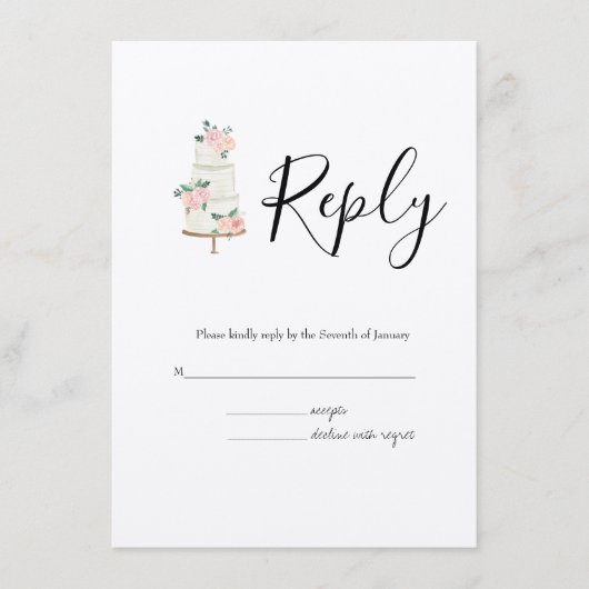 Waterverf Spring Botanische RSVP bruiloft Informatiekaartje (Voorkant)