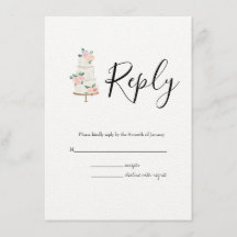 Waterverf Spring Botanische RSVP bruiloft