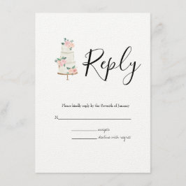 Waterverf Spring Botanische RSVP bruiloft Informatiekaartje