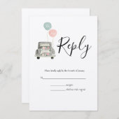 Waterverf Spring Botanische RSVP bruiloft Informatiekaartje (Voorkant / Achterkant)