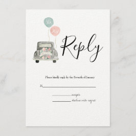 Waterverf Spring Botanische RSVP bruiloft Informatiekaartje