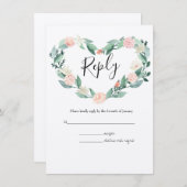 Waterverf Spring Botanische RSVP bruiloft Informatiekaartje (Voorkant / Achterkant)