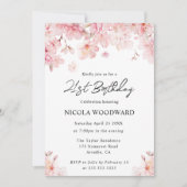 Waterverf Spring Cherry Blossom 21st Birthday Kaart (Voorkant)