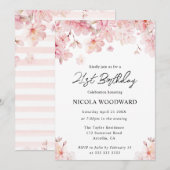 Waterverf Spring Cherry Blossom 21st Birthday Kaart (Voorkant / Achterkant)