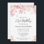 Waterverf Spring Cherry Blossom 21st Birthday Kaart<br><div class="desc">Prachtige Waterverf Spring Pink Cherry Blossom design</div>