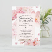Waterverf Spring Cherry Blossom Quinceanera Kaart (Staand voorkant)