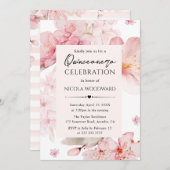 Waterverf Spring Cherry Blossom Quinceanera Kaart (Voorkant / Achterkant)