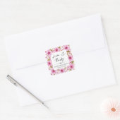 Waterverf Spring Cherry Blossom Sweet Sixteen Vierkante Sticker (Envelop)
